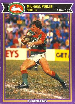 1987 Scanlens Rugby League #116 Michael Pobjie Front